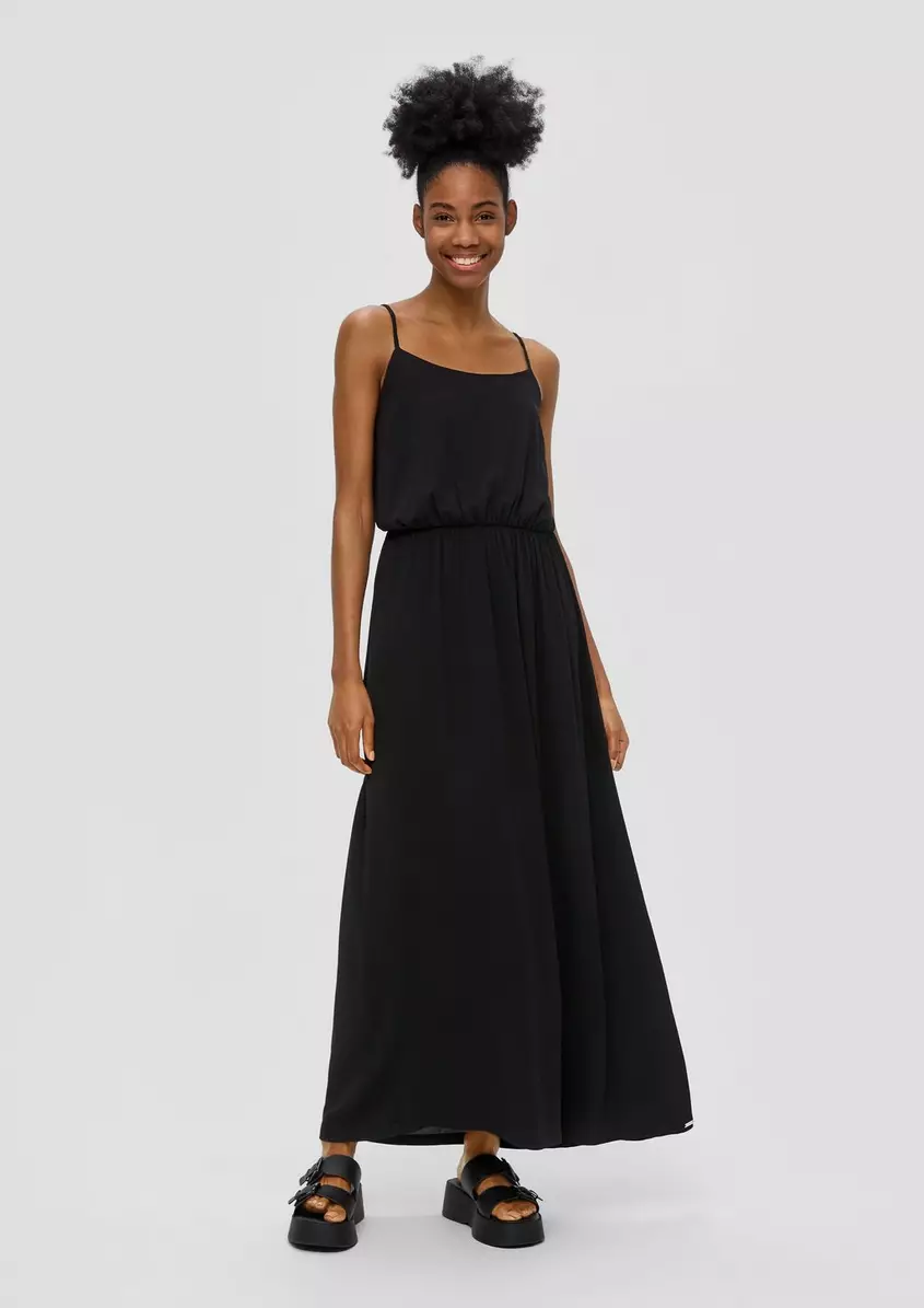 Maxikleid mit Raffung und verstellbaren TrÃ¤gern