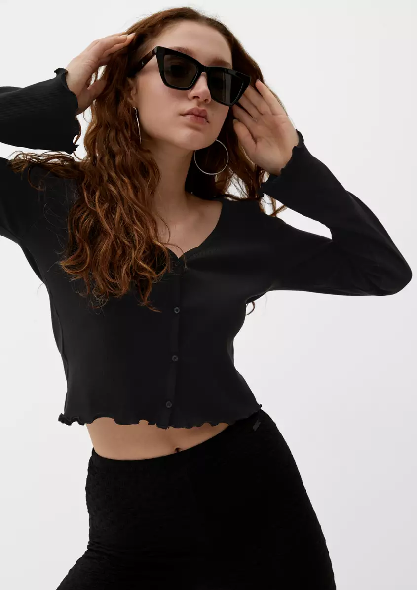 T-Shirt mit Babylock-Saum