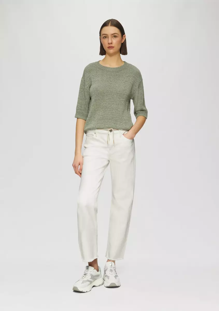 Cropped-Jeans Karolin / Regular Fit / Mid Rise / Straight Leg / offener Saum