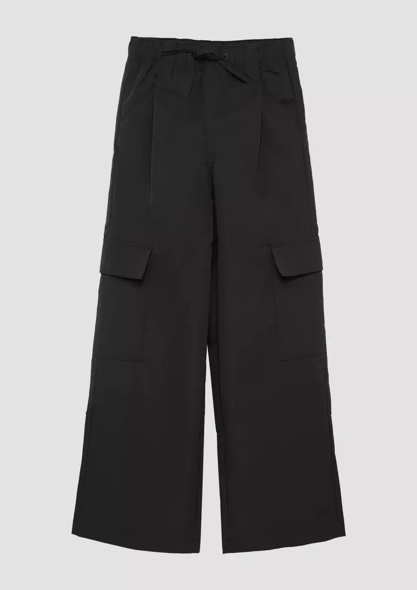 Wide-Leg-Hose mit hohem Bund und Cargotaschen