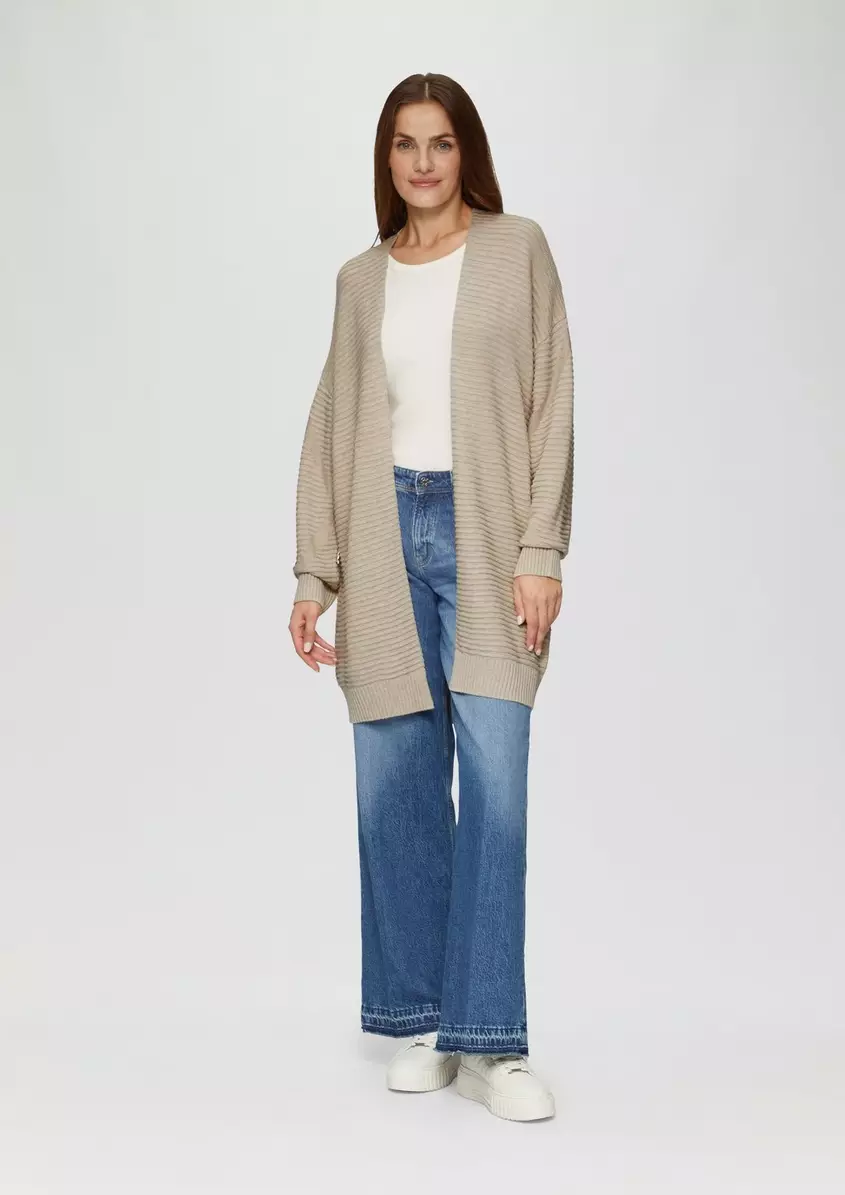 Strickjacke im Oversize-Look mit Ottoman-Struktur