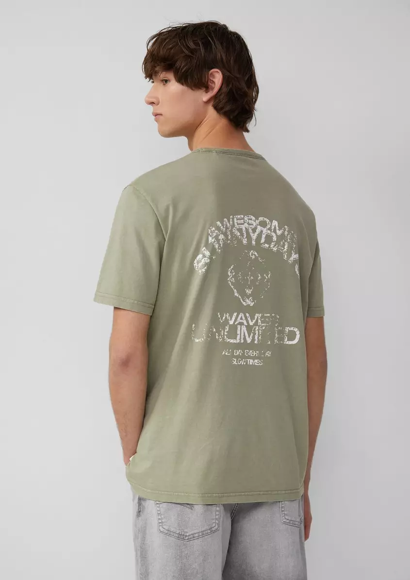 Gewaschenes T-Shirt mit Front- und RÃ¼ckenprint