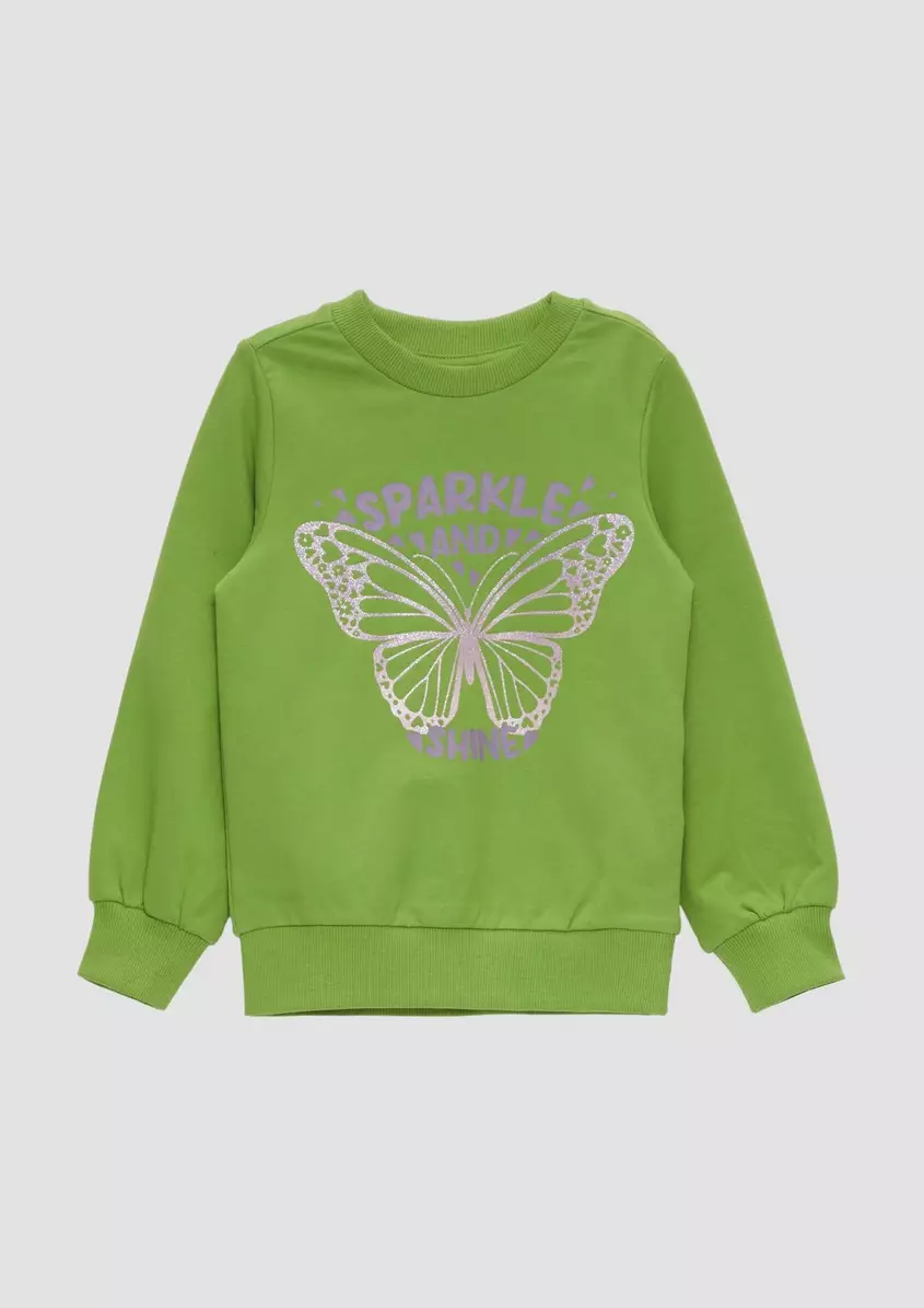 Sweatshirt mit Glitzerprint