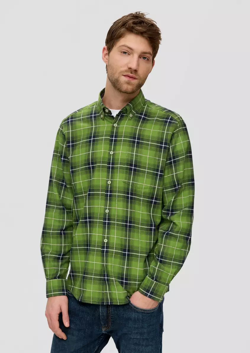Regular: Langarmhemd mit Button-down-Kragen