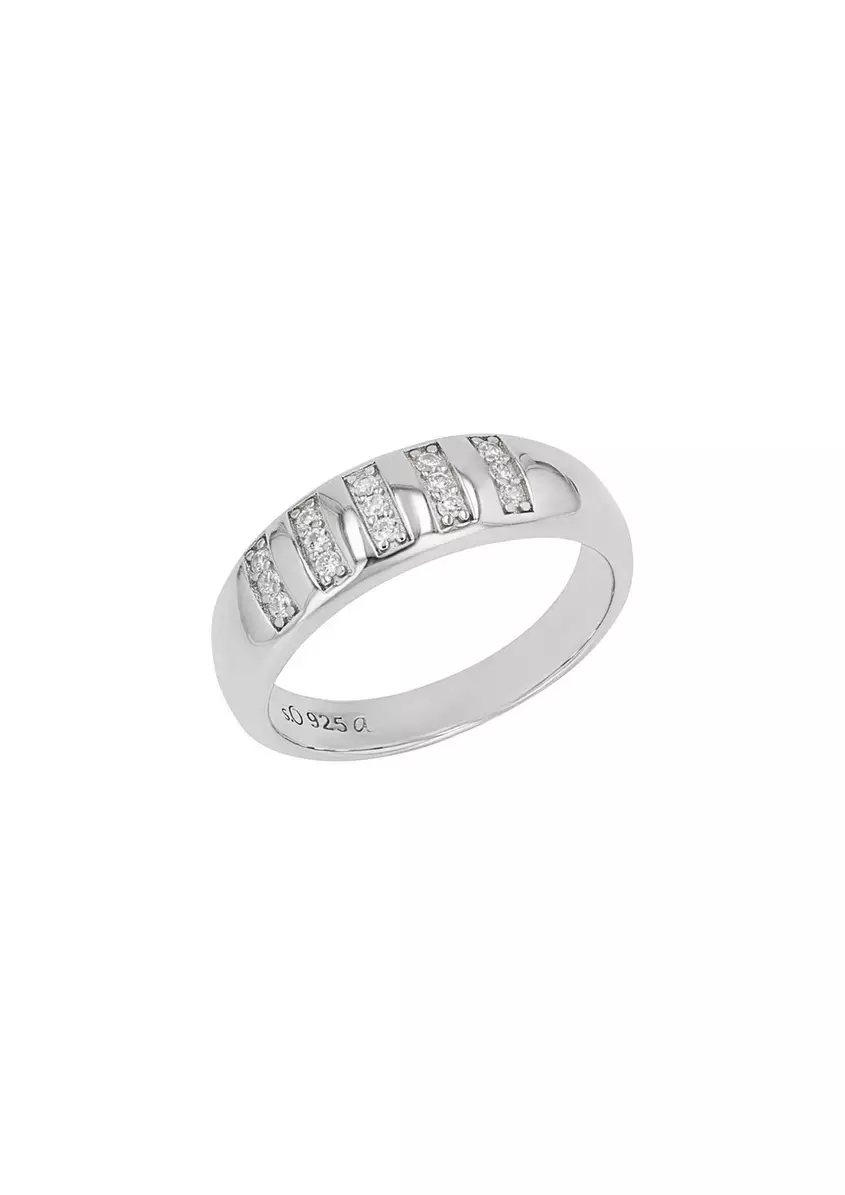 Silber-Ring mit Zirkonia-Steinen
