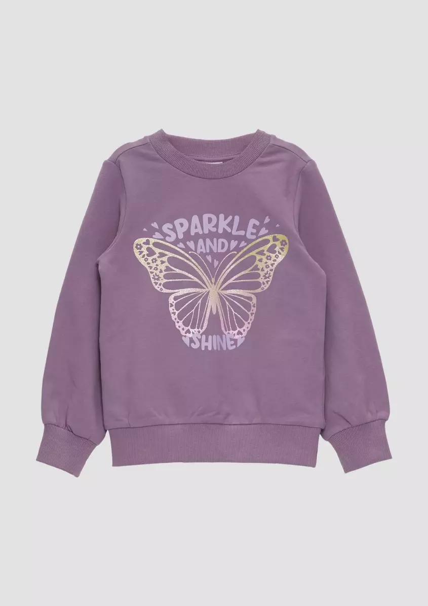 Sweatshirt mit Glitzerprint