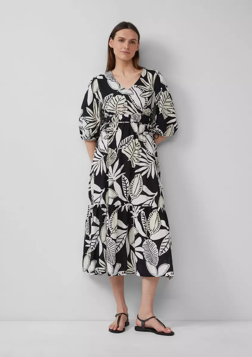 Midikleid aus Baumwolle mit Binde-Details