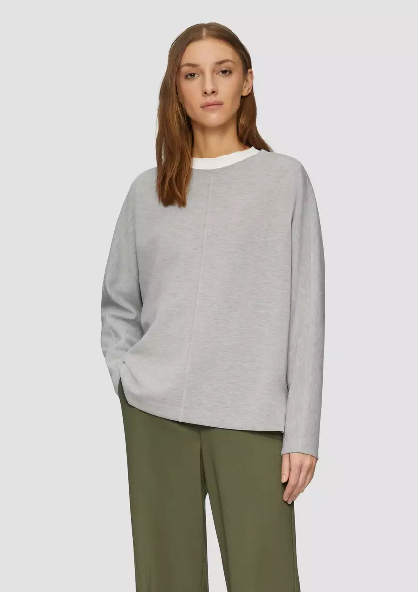 Sweatshirt aus Scuba mit FledermausÃ¤rmeln