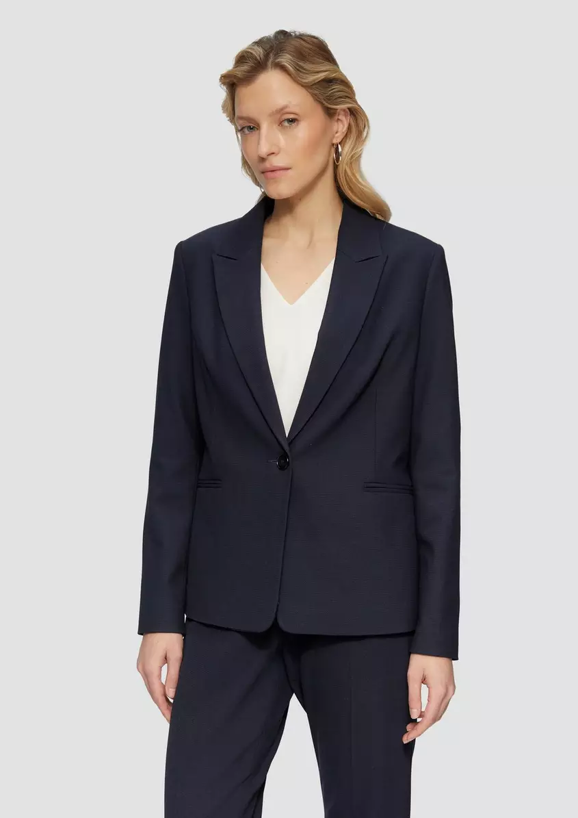 Taillierter Blazer mit WaffelpiquÃ©-Struktur