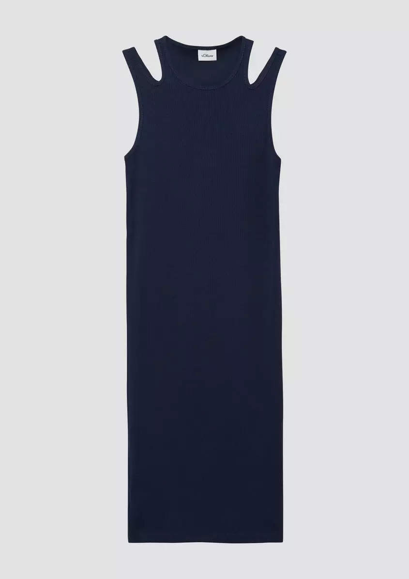 Slim-Fit-Kleid aus Rippware mit Cut-outs