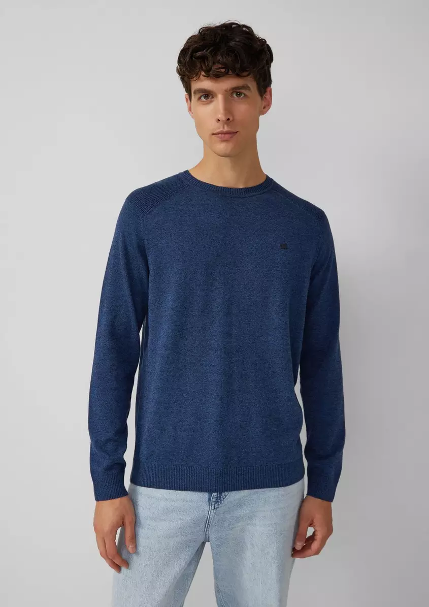 Pullover aus MoulinÃ©strick mit Crew Neck und RaglanÃ¤rmeln