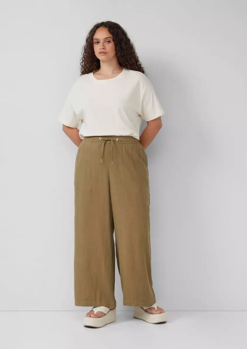 Wide Leg-Hose aus Leinenmix