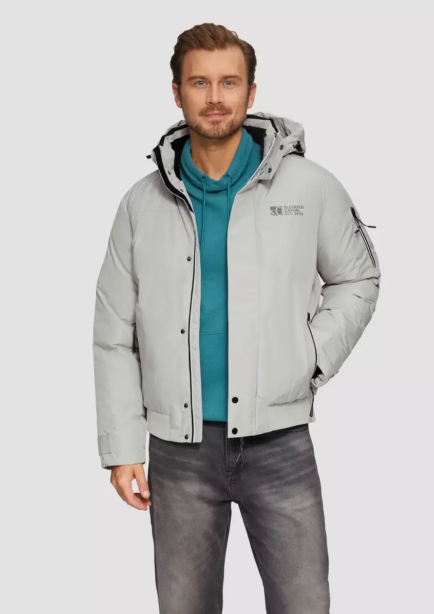 Wasserabweisender wattierter Blouson mit Kontrast-Details