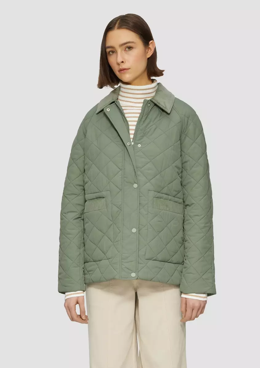 Steppjacke mit Cord-Details