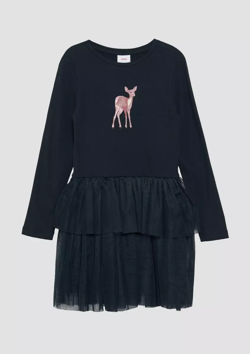 Volantkleid mit Glitzerprint