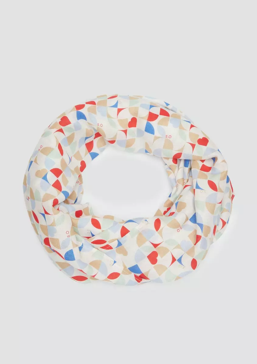 LÃ¤ssiger Loop Schal aus Viskose mit All-over-Print