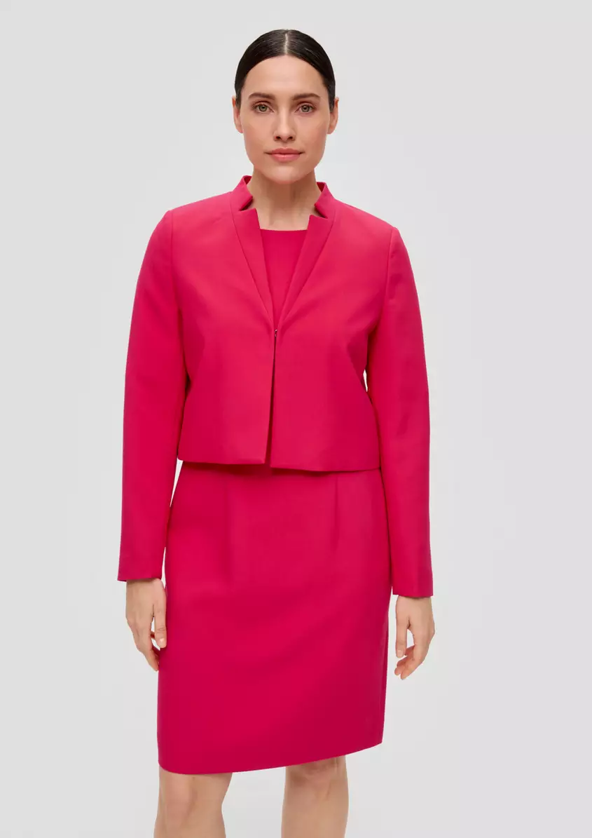 Cropped Blazer mit Haken-Verschluss