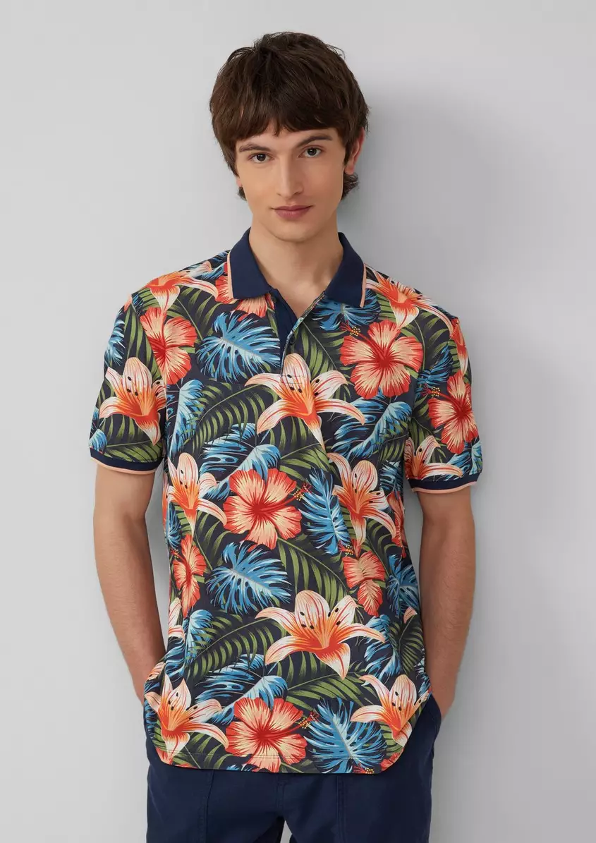 Poloshirt aus Baumwolle mit All-over-Print