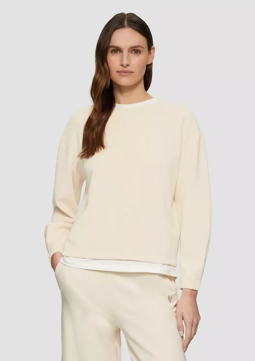 Scuba-Sweatshirt aus Modalmix mit Faltendetail